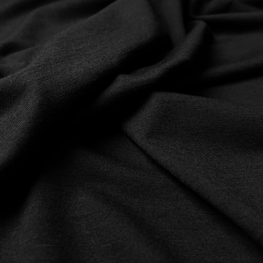 Australian Merino Jersey - Black 0.5m