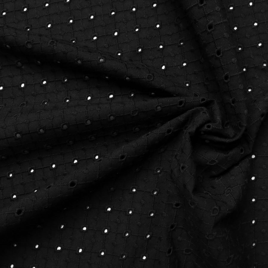 Broderie anglaise - 'Wilma' in Black 0.5m