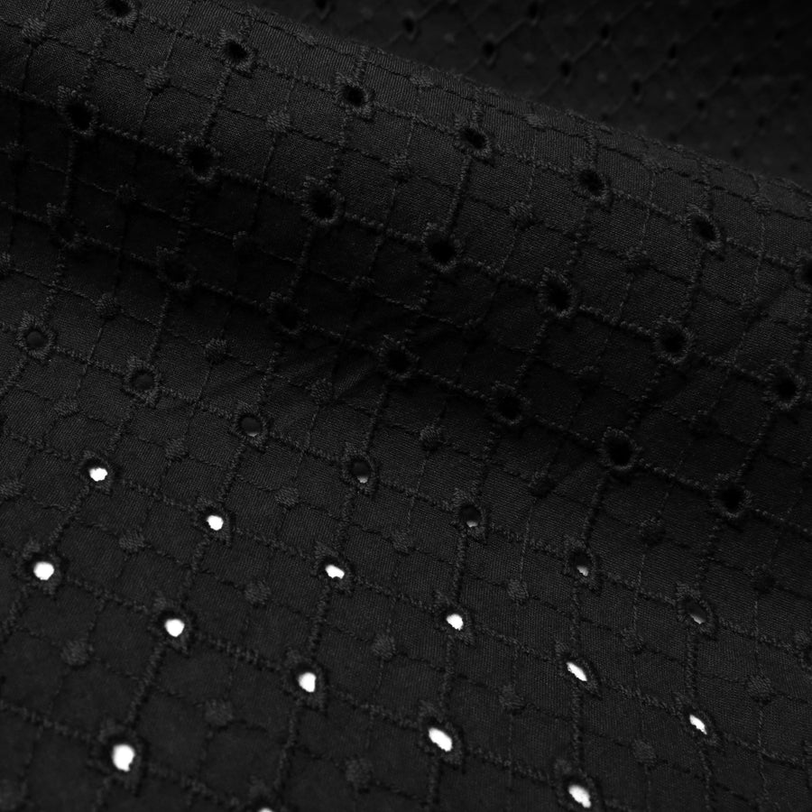 Broderie anglaise - 'Wilma' in Black 0.5m
