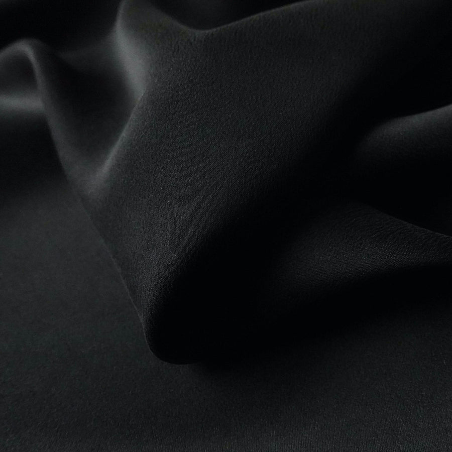Sandwashed silk satin 19mm - Black 0.5m