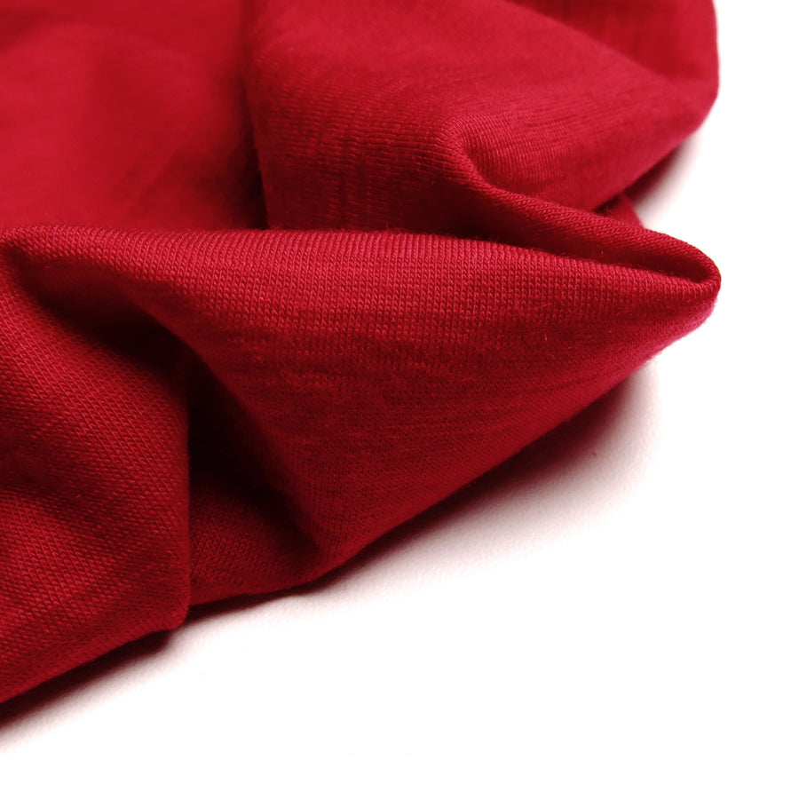 Australian Merino Jersey - Scarlet Red 0.5m